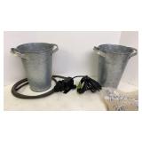 Garden Pump & Galvanized Bucket Decor