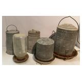 Galvanized Chicken Feeders & Waterer