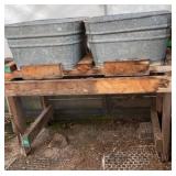 Galvanized Wash Tubs on Stand