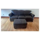 Leather Sofa and ottoman