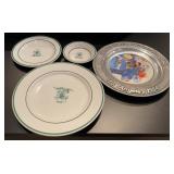 VTG Champion Papers Dinnerware & Pewter Plate