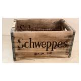 Vtg Wooden Schweppes Crate