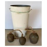 Cow Bells & Painted Galvanized bucket