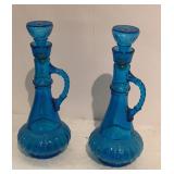 Blue Glass Liquor Bottles