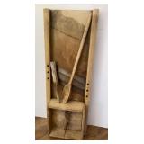 Primitive Cabbage Slicer, Wooden Spoon & Peg