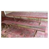 Metal frame picnic table