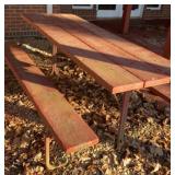 Metal frame picnic table
