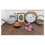 Bird Clock, Print, Goose door stop
