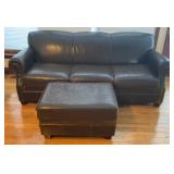Full Size Leather Couch with ottoman
