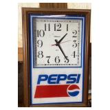 Battery Op Pepsi Advertising Clock