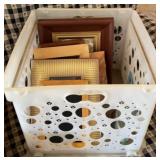 Plastic Crate of Picture Frames