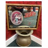 Brass Spittoon & Pepsi:Cola Mirror Sign