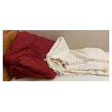 Woven Coverlet & Down Twin Bed Cover