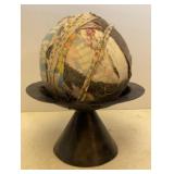 Hand Hammered Pedestal Dish & Ball of Scrap Fabric