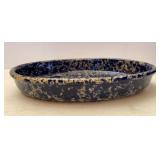 Vtg 13in Bennington Pottery Blue Agate Baking Dish