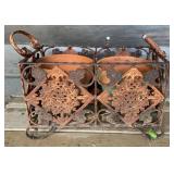 Wrought Iron Plant Stand & Terracotta Pots