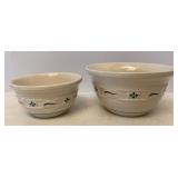 Longaberger 6.5 & 8in mixing bowls
