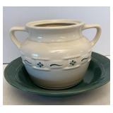 Longaberger 12in Pasta bowl & Cookie Jar