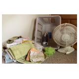 Laundry Basket, Fan, Iron, Rugs & Towels
