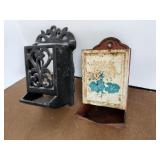 Wall hanging match holders