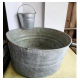 Galvanized tub, metal bucket