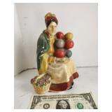 Chalk door stop, lady & balloons