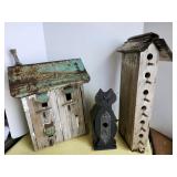 Wood Bird House Decorations (3)