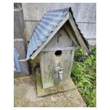 Bird House, primitive, tin roof