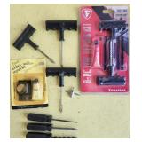 Tire repair tools and patches