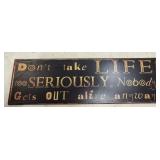 Metal sign, one sided