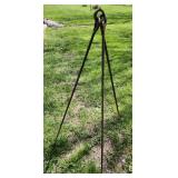 Tripod for cooking over camp fire