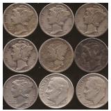 Mercury &  Roosevelt Silver Dimes