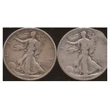 Silver Walking Liberty Half Dollars1929 & 1936