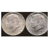 Silver Kennedy Half Dollars 1964 NMM