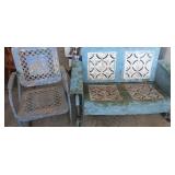 Metal Glider and Chairs