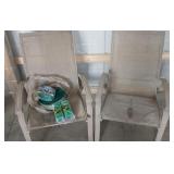 Lawn Chairs: Seats are damaged on both.