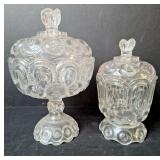 L.E. Smith Moon & Stars Compote w/Lid & Candy Dish