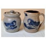 Rowe Pottery Works Cream Pitcher & Sugar Crock