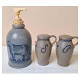 Rockdale Pottery Soap Dispenser, Salt & Pepper