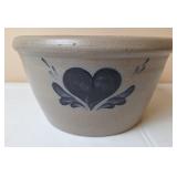 Rowe Pottery Works Mixing Bowl w/Heart Design