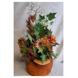 Terra Cotta Look Chicken Planter w/Floral