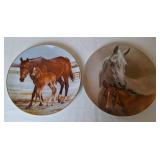 2 Horse Plates By American Artist Fred Stone