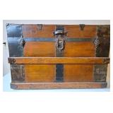 Flat-Top Steamer Trunk, Antique