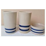 Roseville Pottery Stoneware Glasses and Crock