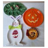 Deviled Egg Plate, Jack-O-Lantern Plate, Turkey