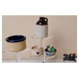 Rowe Pottery Miniature Bowl & Stoneware Miniatures