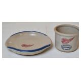 Red Wing Stoneware Spoon Rest & Small Crock