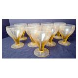 Mid Century Modern Amber Footed Goblets (9)