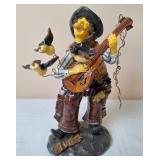 Western Singing Cowboy w/Birds Resin Figurine