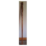 Carved Wood Walking Stick w/Owl
